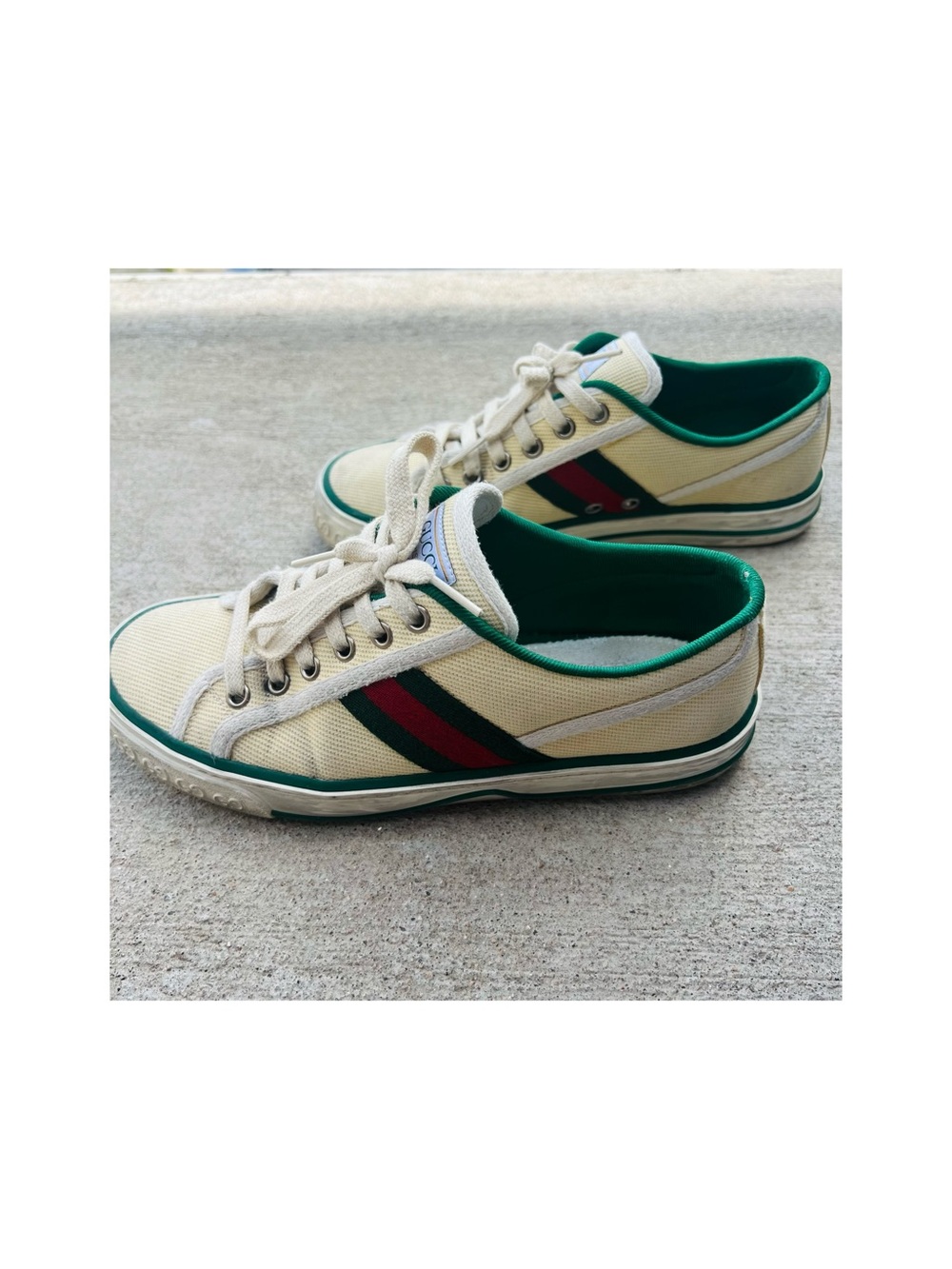 Gucci Tennis 1977 Sneakers in Cream Cotton Women Size 37+ US 7-7.5 - Picture 3 of 11